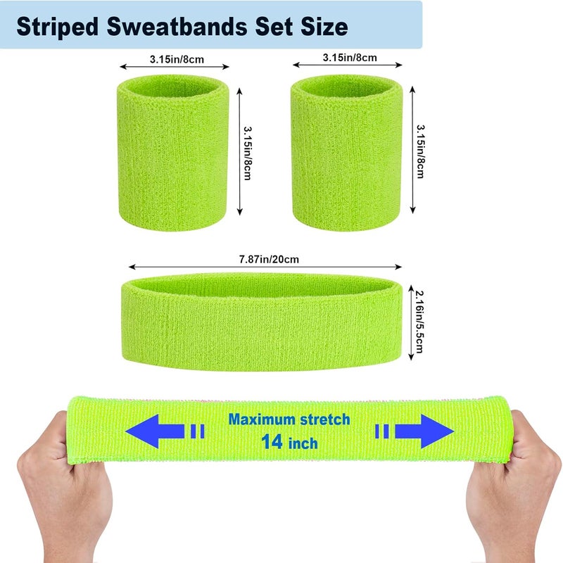 FACATH Sweatbands Headband and Wrist Set, Cotton Sweat Band for Athletic Men and Women, Sweatbands Sports Headbands for Working Out, Running, Basketball, Tennis, Yoga - Image 3